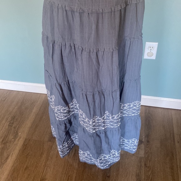 Knox Rose Steel Shore tiered flutter sleeve maxi dress. Sz M coastal cottagecore - Picture 3 of 8
